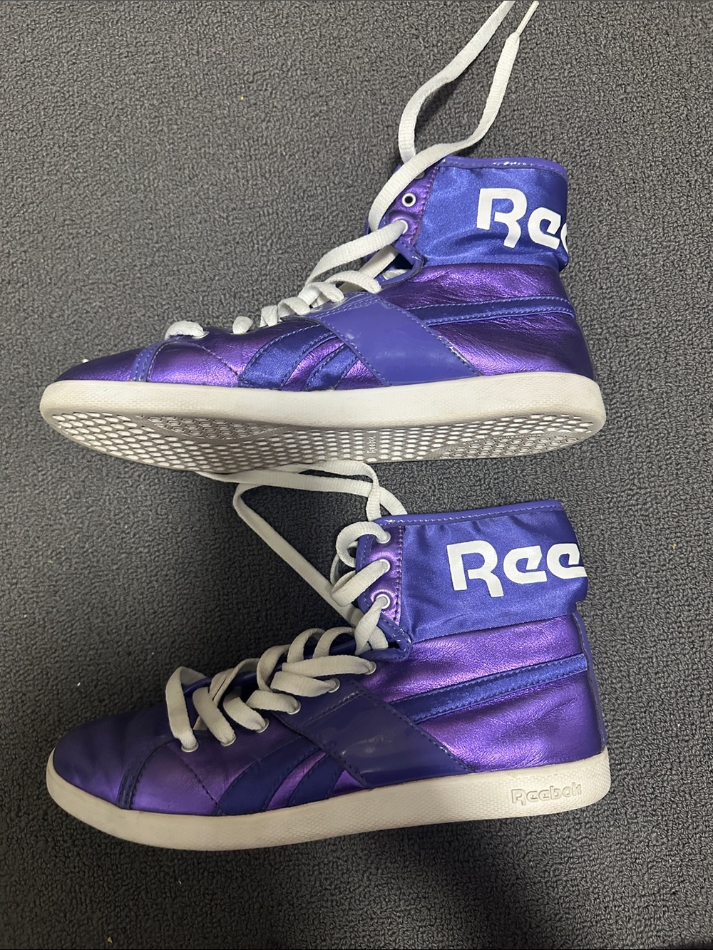 Reebok Kids Purple High-Top Sneakers with White Accents